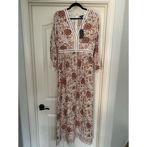 Floral eyelet maxi dress